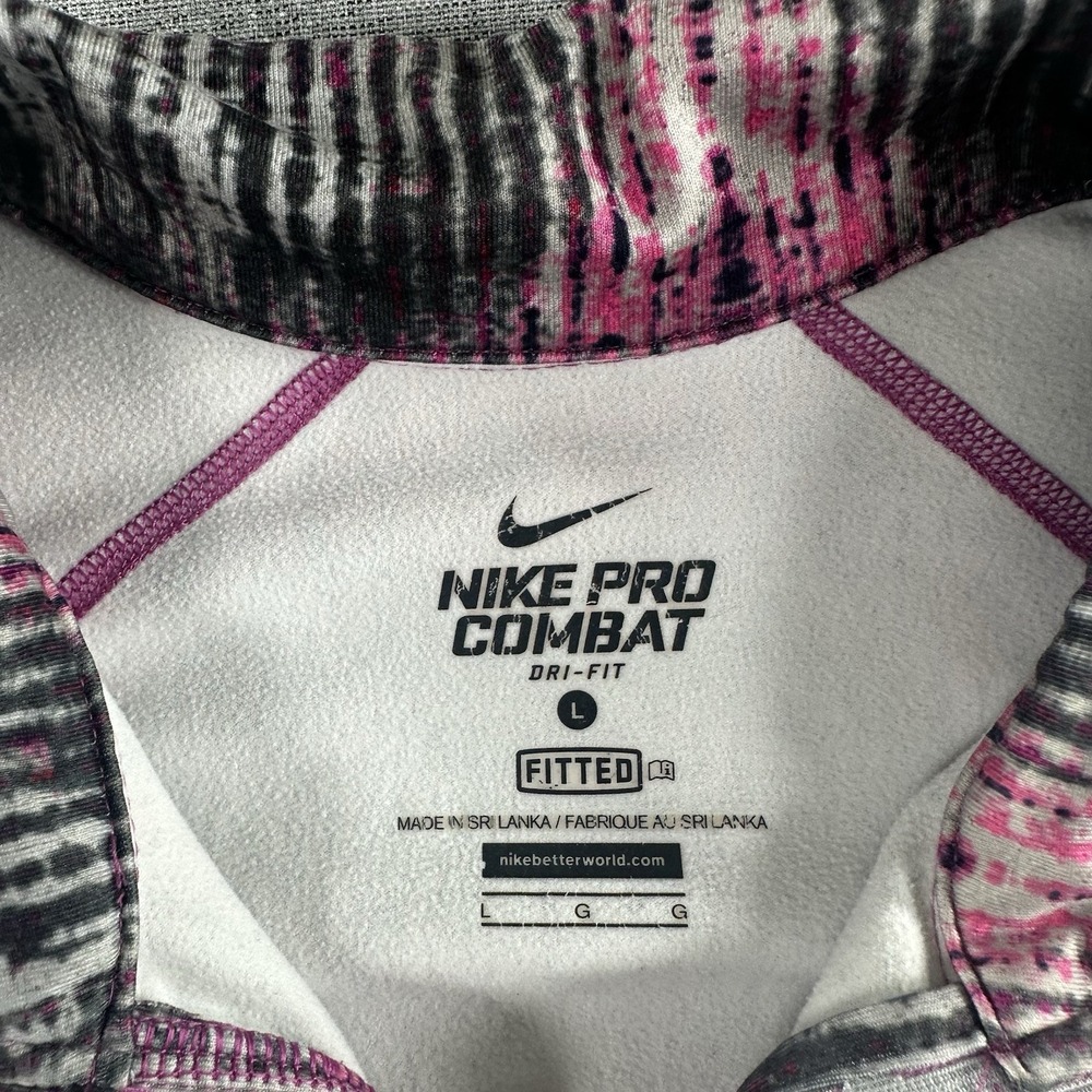 Nike Pro Combat Sweater Womens Large All Over Print Therma-Fit Gym Running - Picture 4 of 10